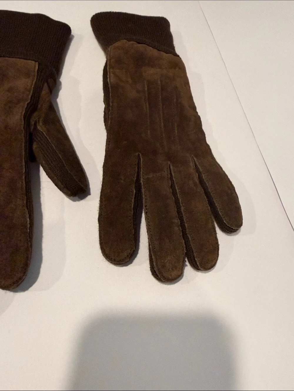 Women’s Brown Suede Winter Gloves